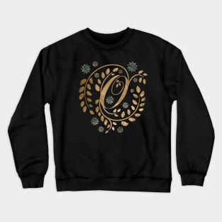 Luxury Golden Calligraphy Monogram with letter O Crewneck Sweatshirt